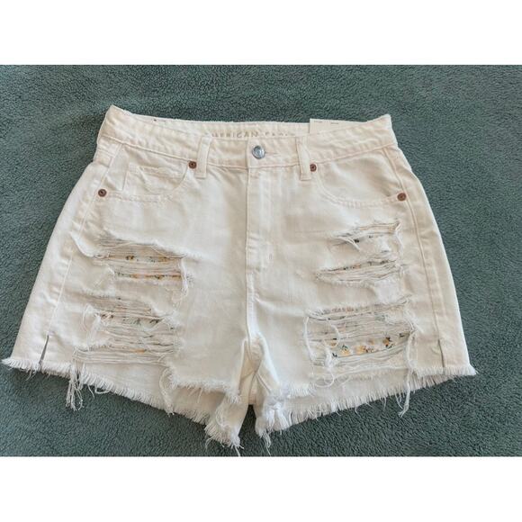 American Eagle Outfitters Pants - American Eagle Womens 6 28W Super High Rise Distressed Raw Hem